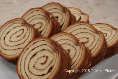 Sandwiched cinnamon bread for the Stuffed Cinnamon French Bread