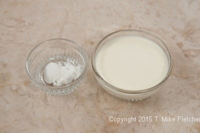 Cornstarch and cream for the sauce of Stuffed Cinnamon French Toast