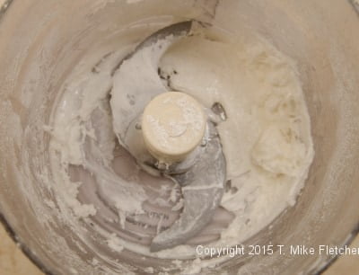 Fondant removed from processor blade for Marshmallow Fondant