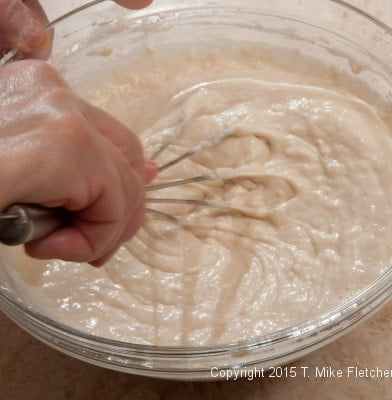 Whisking batter for Belgium Wafles