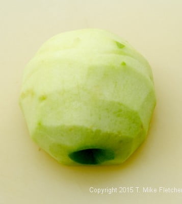 Cutting apples for Apple Crostatas with Pastry Cream