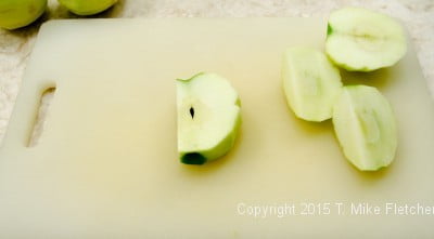 Cutting apples for Apple Crostatas with Pastry Cream