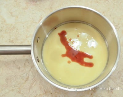 Vanilla in pan for The Two Ingredient Fudge Hearts