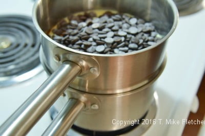 Double boiler for Two Ingredient Fudge Hearts