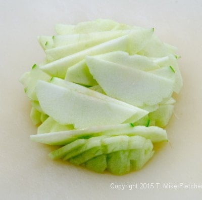 Sliced apples for Apple Crostatas with Pastry Cream