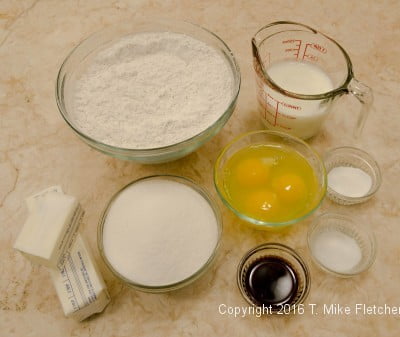 Cake ingredients for the New York Crumb Cake
