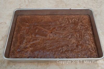 Papery top for the Mocha Kahlua Brownies