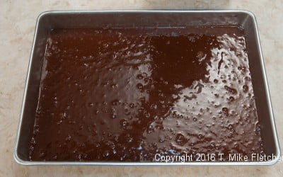 Batter i pan for the Mocha Kahlua Brownies