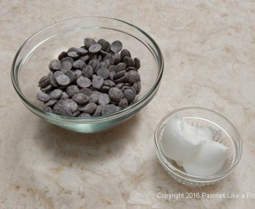 Chocolate and crisco for dipping Almond Macaroons