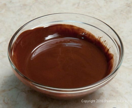 Chocolate and crisco melted for Almond Macaroons