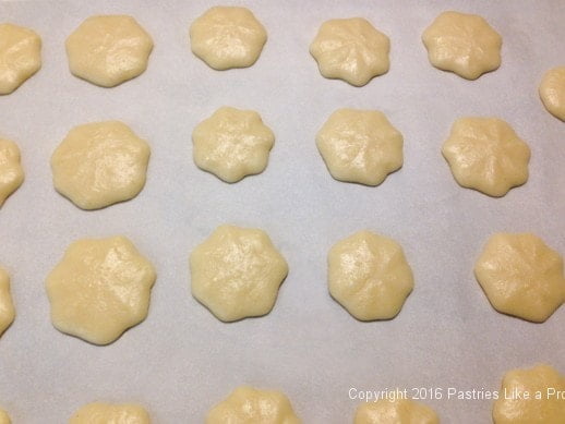 Almond macaroons piped for How to Make Almond Paste