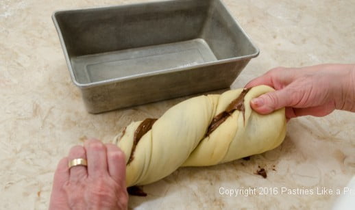 Folded in half and twisted for Chocolate Babka