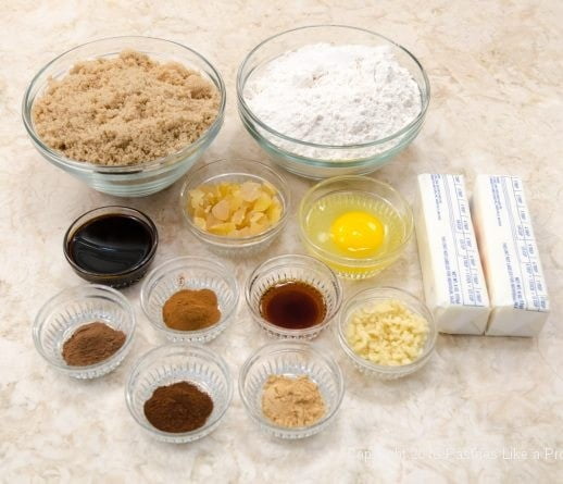 Ingredients for Triple Ginger Crisps