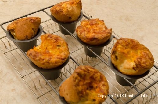Baked popovers in the pan for the Bacon and Cheddar Popovers