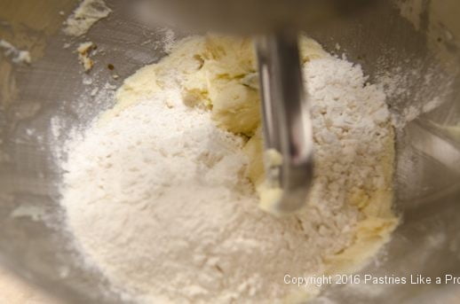 Flour added to make crumbs for the Deep Butter Cake