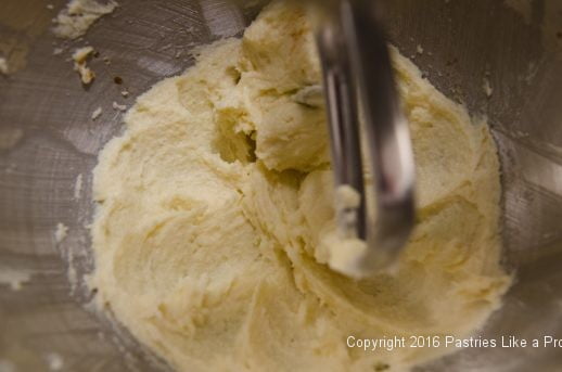 Butter and sugar creamed for the Deep Dish Butter Cake
