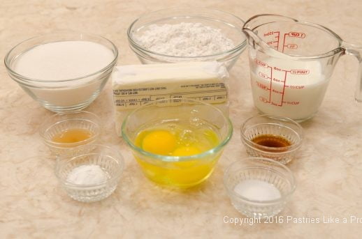 Cake ingredients for the Deep Butter Cake