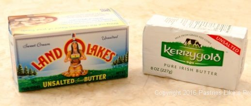 Butters used for American Butter vs. European Butter