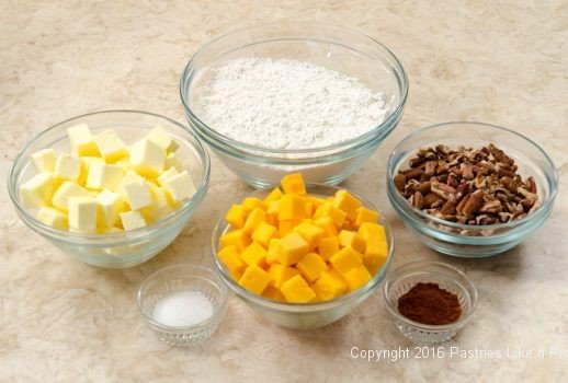 Ingredients for Cheddar Pecan Shortbreads