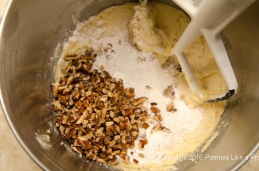 Pecans and flour mixture for the Harvest Pie.