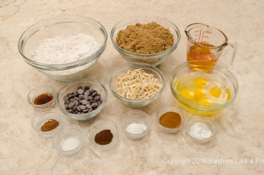 Ingredients for the Honey Diamonds