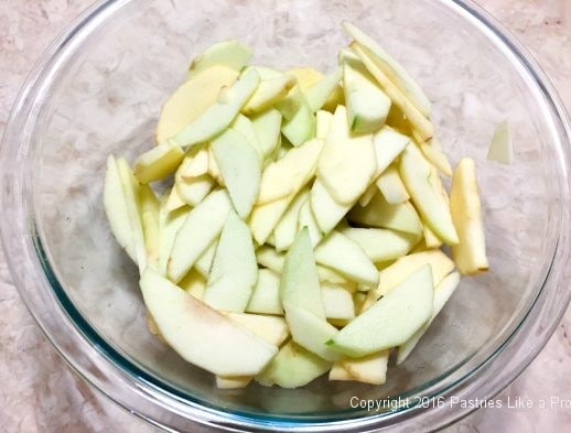 Apples in a bowl for Honey Thyme Apple Tart