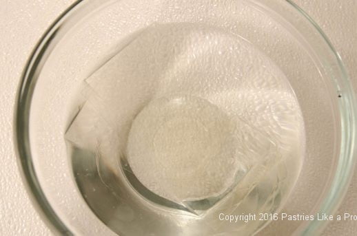 Sheet gelatin in water for Understanding Baking