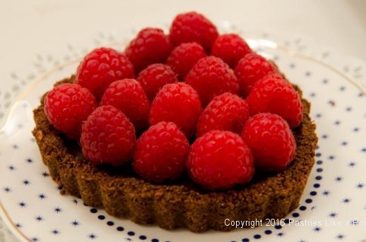 No Bake Chocolate Raspberry Truffle Tart