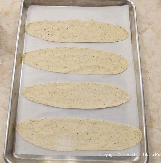 Four on a tray for Garlic Oregano Cracker Bread