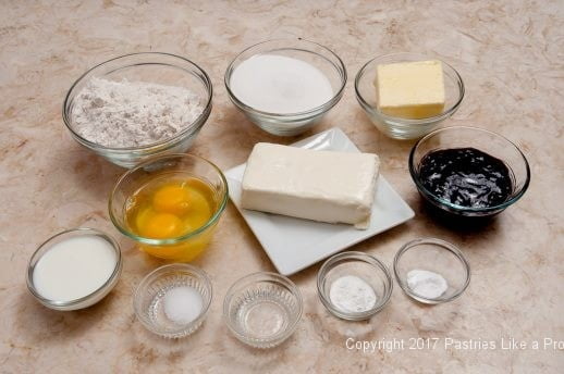 Cake ingredients for the Easily Made Raspberry Ripple Coffeecake