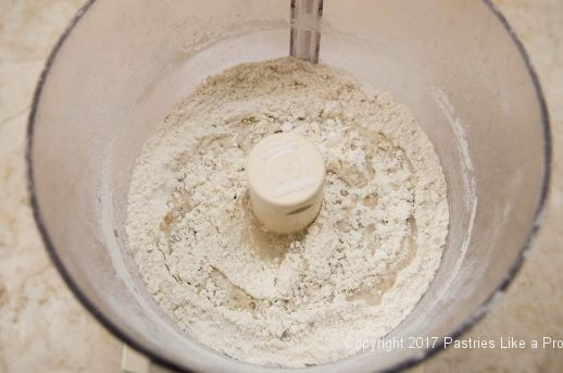 Ingredients processed for Garlic Oregano Cracker Bread