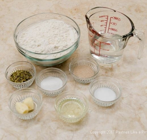 Ingredients for Garlic Oregano Cracker Bread