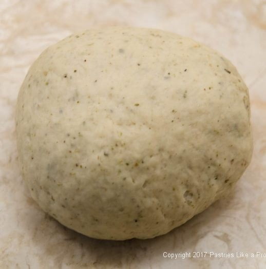 Dough balled up for Garlic Oregano Cracker Bread