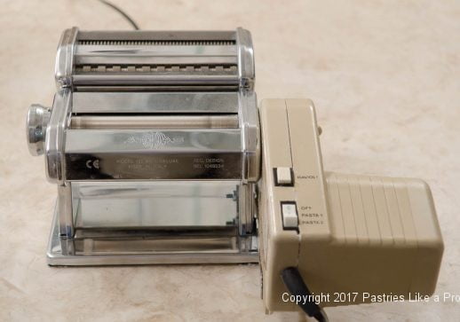 Pasta machine used for Garlic Oregano Cracker Bread