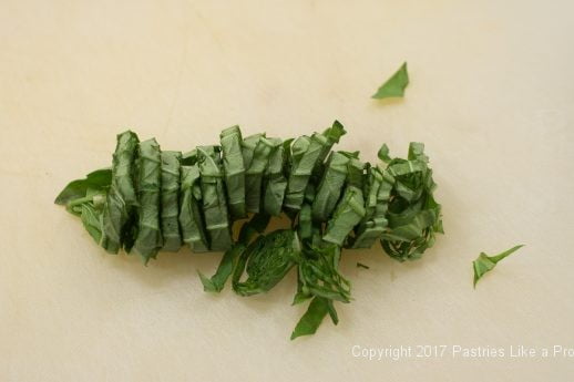 Basil rolled up for International Flatbreads