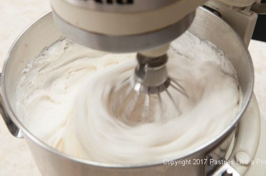 Batter finished for Angel Food Cake with Roasted Strawberries