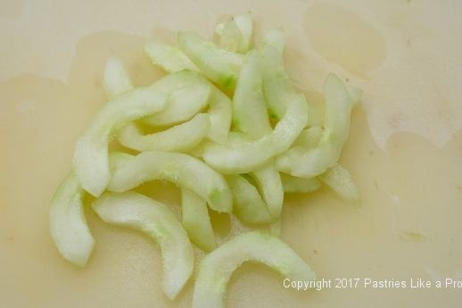 Cucumber half moons for the International Flatbreads