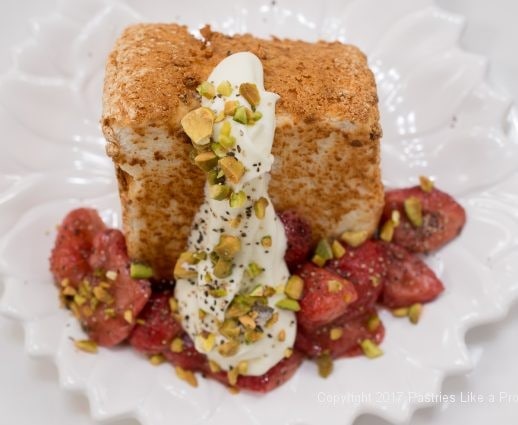 Toasted Angel Food Cake with Roasted Strawberries