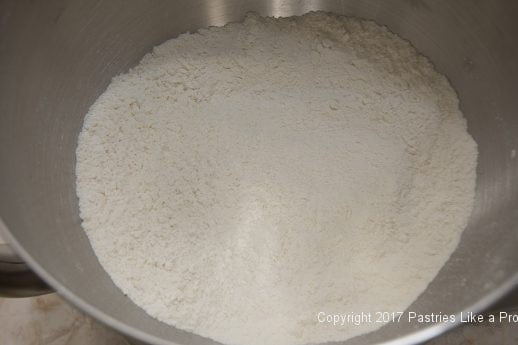 Flours in bowl for International Flatbreads