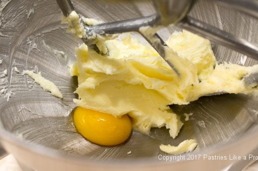 First egg yolk added tothe Chocolate Raspberry Marzipan Gateau
