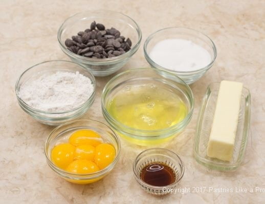 Ingredients for Chocolate Raspberry Marzipan Gateau