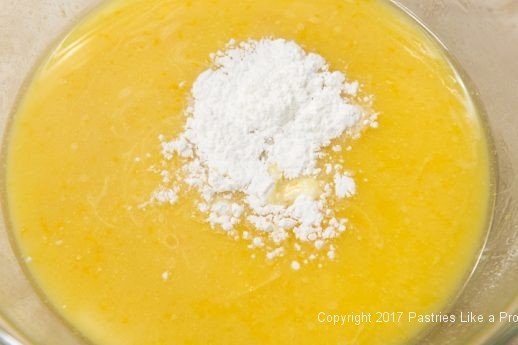 Baking powder added to the Greek Orange Yogurt Cake