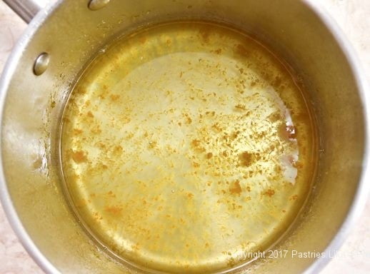 Cooled syrup for the Greek Orange Yogurt Cake