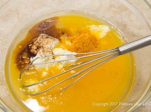 Ingredients added for the Greek Orange Yogurt Cake