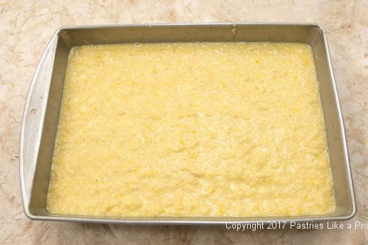 Poured into the pan for the Greek Orange Yogurt Cake