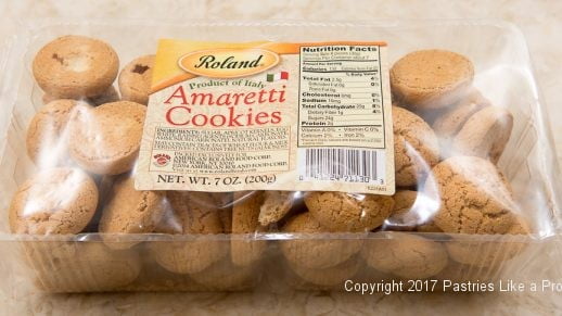 Package of Amaretti Cookies for the White Wine Amaretto Peach Sauce