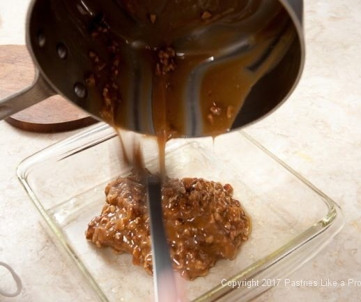 Pouring into pan for the Praline Squares or Pecan Candy