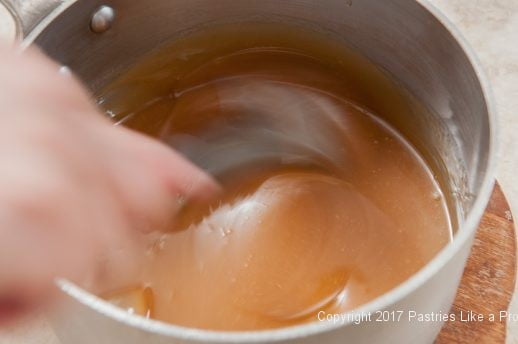 Stirring mixture for the Praline Squares or Pecan Candy