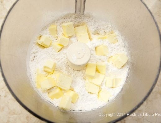 Butter added for crust for the Caramel Apple Tart