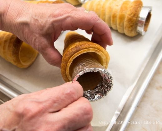 Removing form for Chocolate Marshmallow Cream Horns